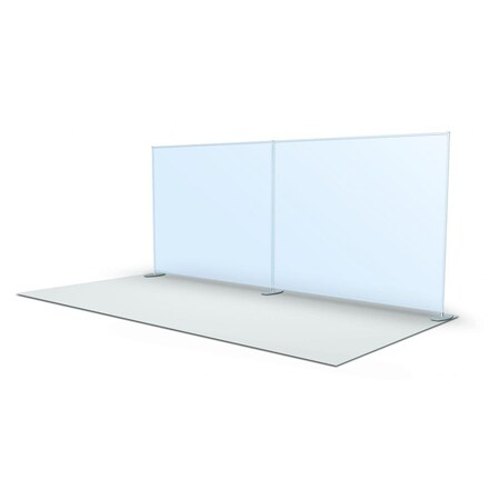 Testrite Visual Products Straight FlatWalls Straight Flat Wall- Silver FW208